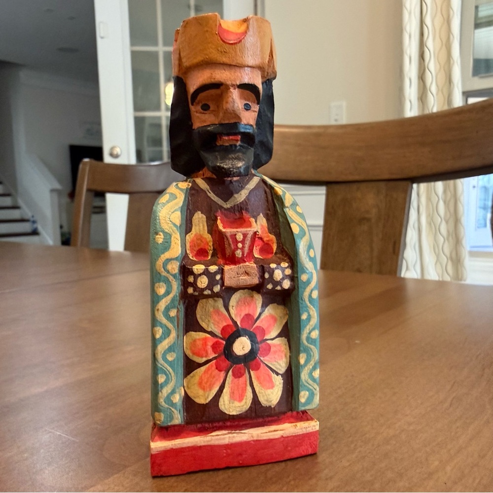 Hand-Painted Wooden Nativity Set - Multicolor Folk Art - Picture 10 of 13
